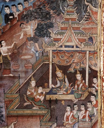 Detail of mural by Thai School